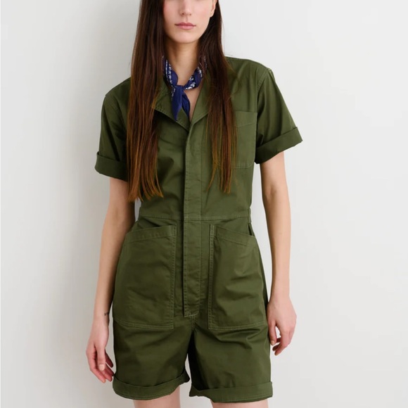 Alex Mill Olive Green Short Sleeve Jumpsuit - Picture 4 of 9